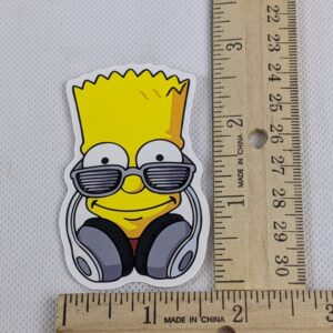 The Simpsons Bart Wearing Headphones Vinyl Sticker