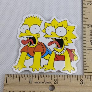 The Simpsons Bart & Lisa Screaming Vinyl Sticker