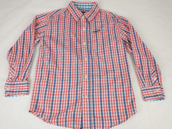 Boys IZOD Plaid Size M (6/7) Long Sleeve Button Up Shirt