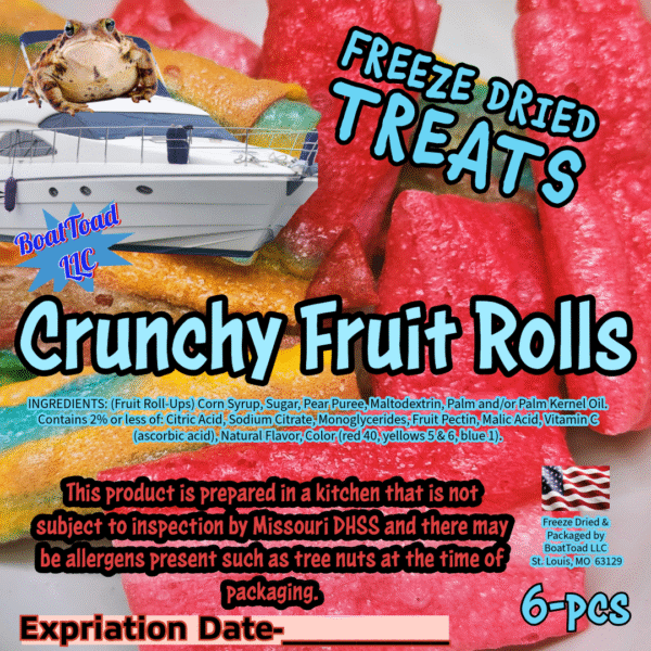 BoatToad Crunchy Fruit Rolls, STL Made, Elevated STL, Freeze Dried Candy